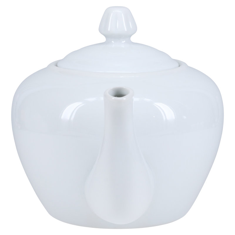 Elegant White Porcelain Teapot with Lid, 32 oz