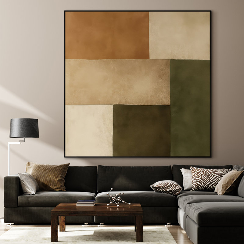 Très grand art mural, reproduction d'art sur toile - art abstrait moderne et net, H 36 po x l 36 po