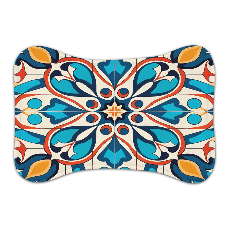 Moroccan Elegance - Tapis d'alimentation en os 1 pièce, Moyen (18 po)