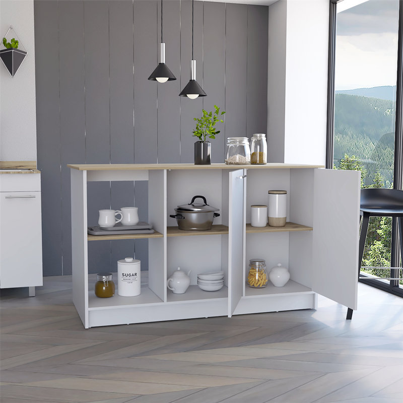 Îlot de cuisine polyvalent avec un rangement abondant et un design élégant