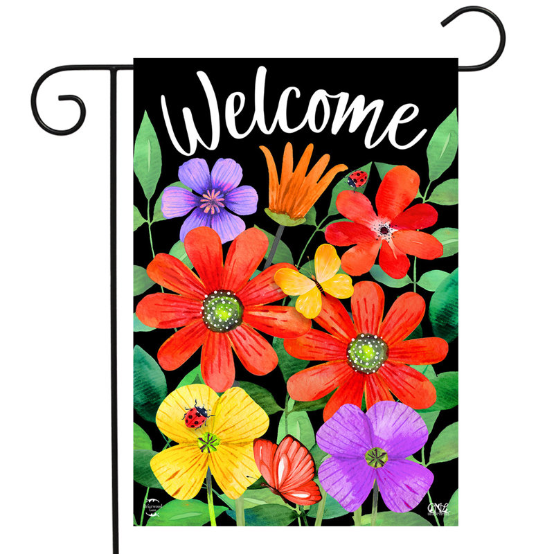 Drapeau de jardin Whimsy Flowers Spring