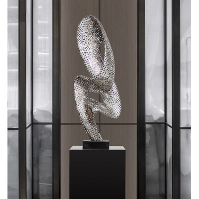 Sculpture moderne en acier inoxydable