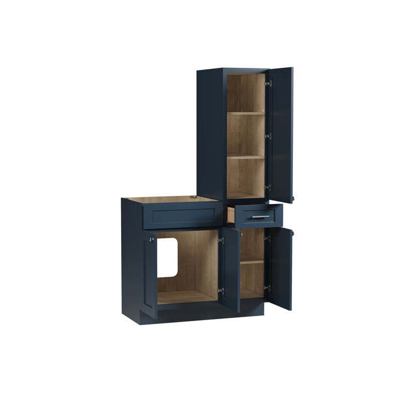 Meuble-lavabo simple 39 po Disar, Bleu