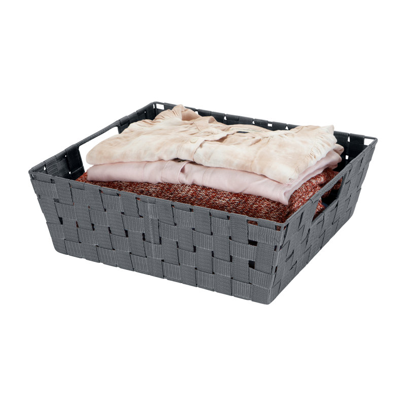 Panier en tissu, gris, H 5 po x l 15 po x P 13 po, 2
