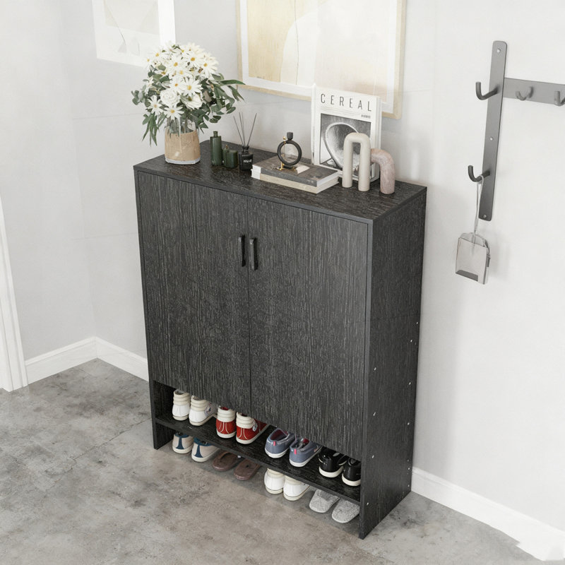 Large Capacity 7-Layer Shoe Cabinet With Door, Black