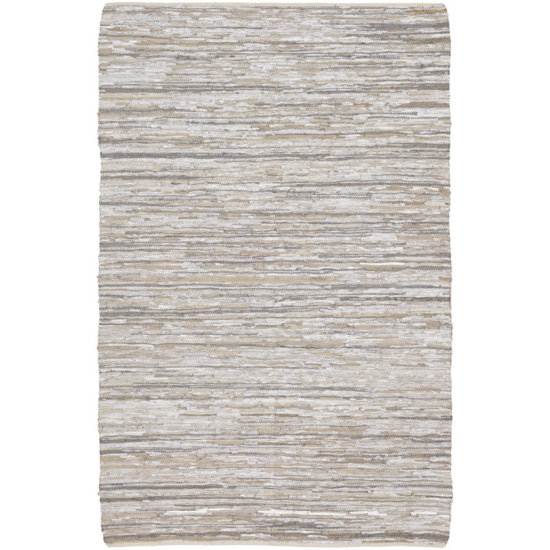 Cuir de Tapis décoratif gris abstrait fait à la main zconsentant, 5 pi x 7 pi 6 po