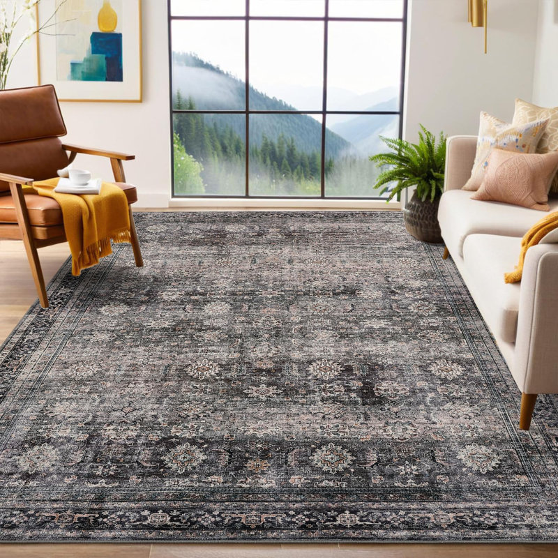 Rectangle Abstract Area Rug, Gray, Rectangle 160 x 230 cm