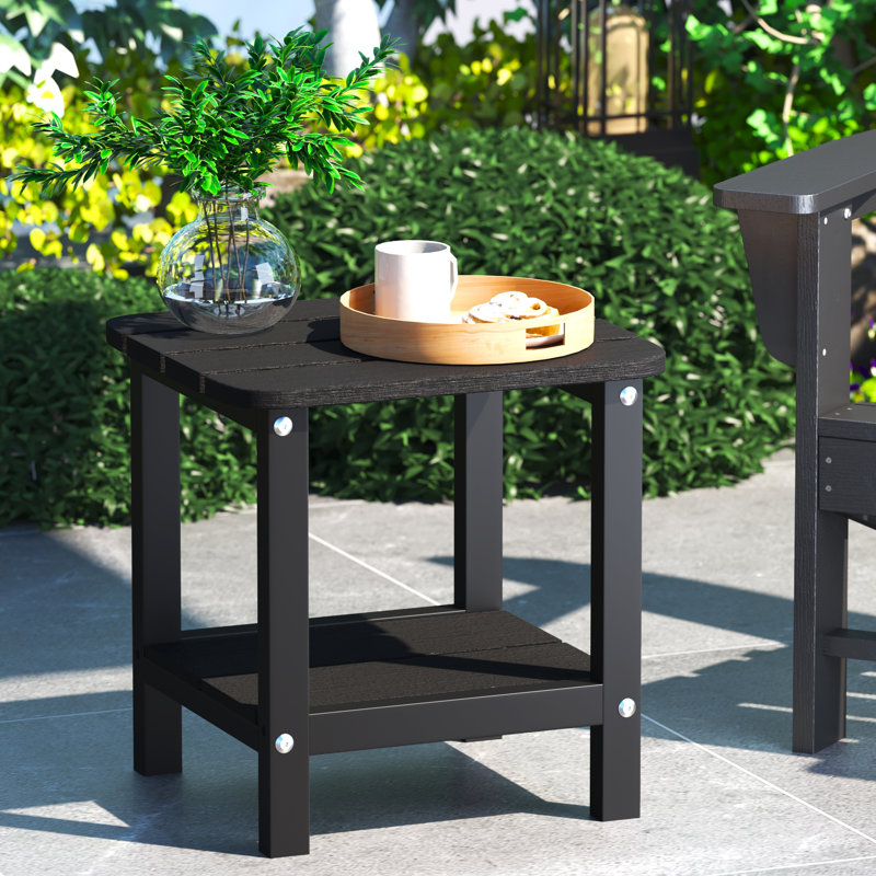 Table d'appoint pour terrasse double, Noir