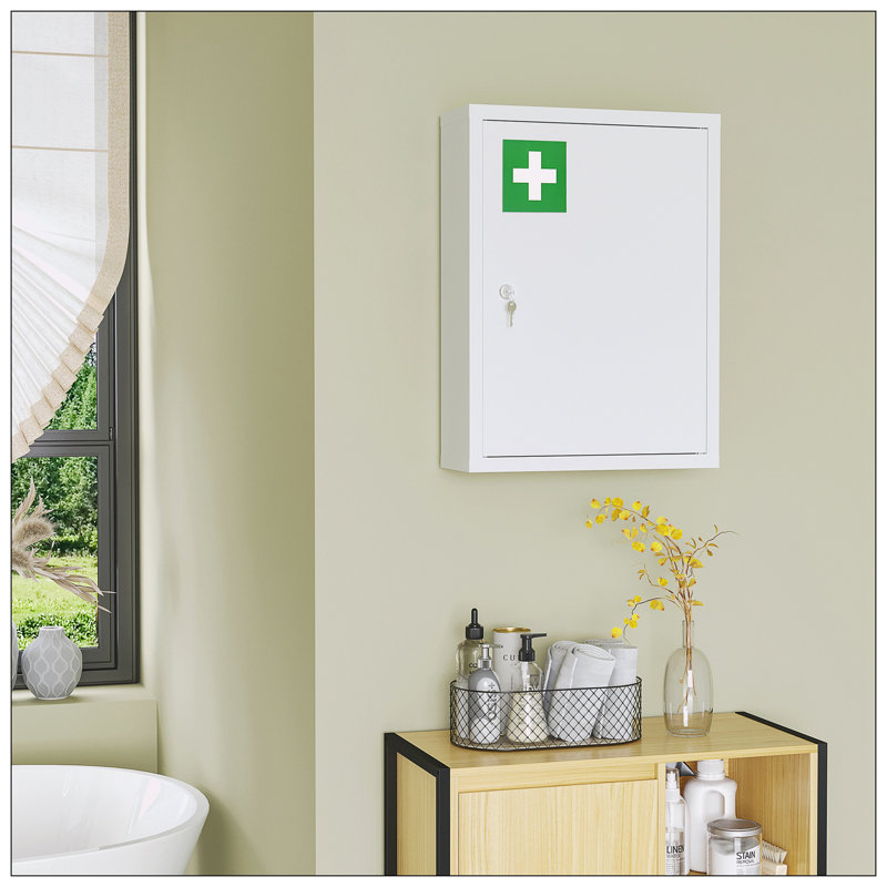 Armoire à pharmacie murale avec miroir fixe 15,75 po H 21,00 po Jordian