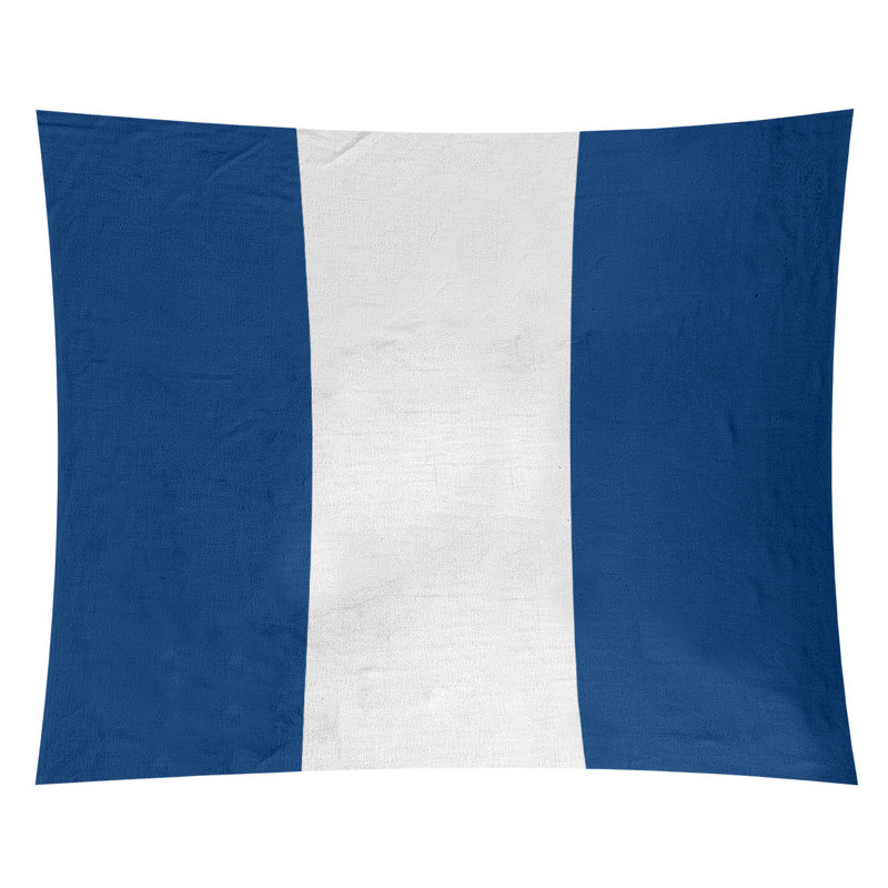 Tapisserie de polyester Toronto, Bleu / Blanc / Bleu, H 88 po x l 104 po