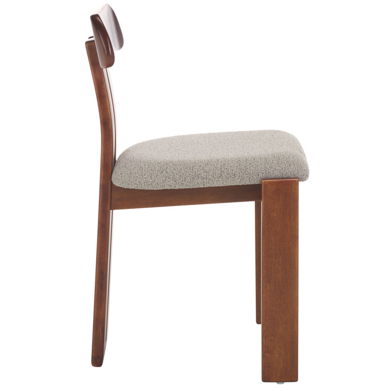 Cayde Boucle Seat Dining Chair, Grey/Walnut