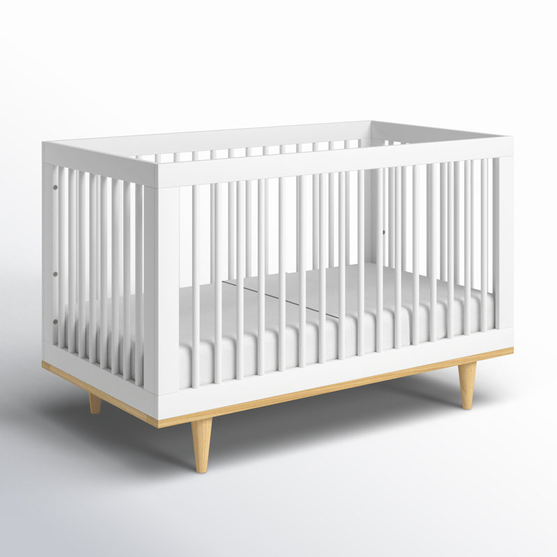 Lit de bébé convertible 3-en-1 Marley, Blanc/naturel, Crib