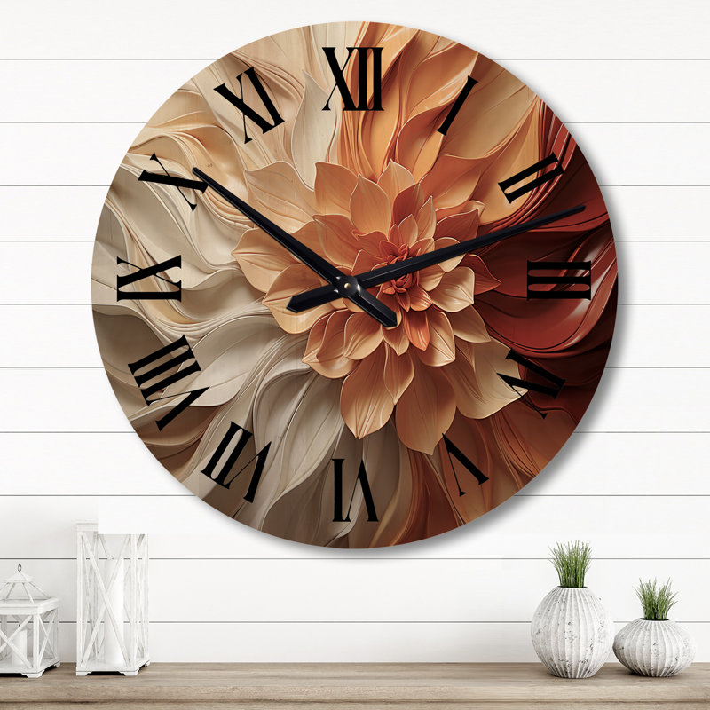 Horloge murale surdimensionnée en bois Sunlit Spiral, Grand