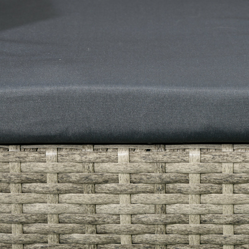 Callihan 137cm Long Slat Seat with Cushions, Grey