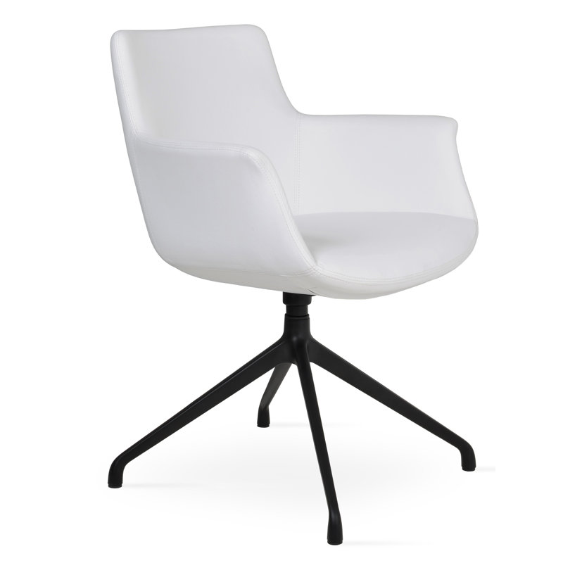 Fauteuil Bottega, Noir, Blanc