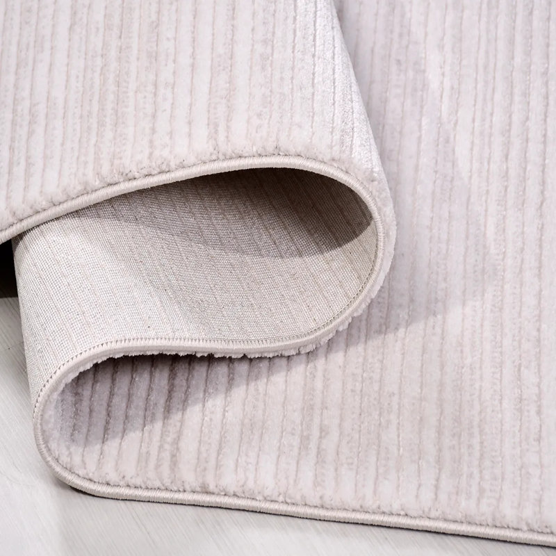 Tapis moderne en polypropylène crème Eberle résistant aux taches Facile à nettoyer, 4 pi x 4 pi