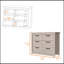 Commode double à six tiroirs Westport, plateau supérieur, quincaillerie en métal