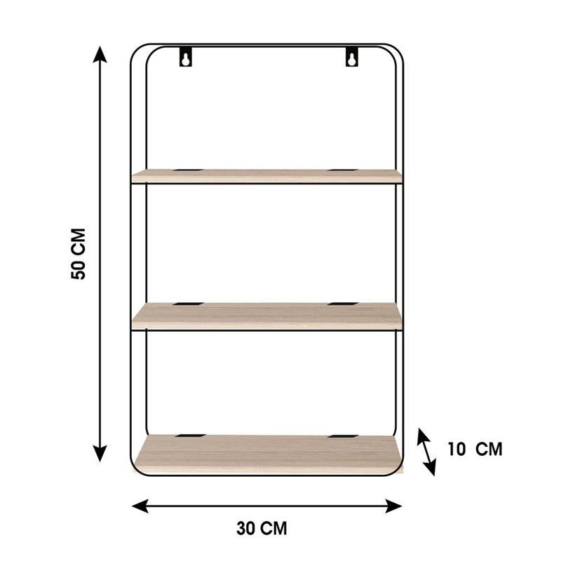 3 Piece Metal Bracket Shelf