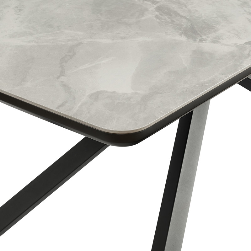 Whitworth Marble Effect 6 Seat Dining Table, Grey