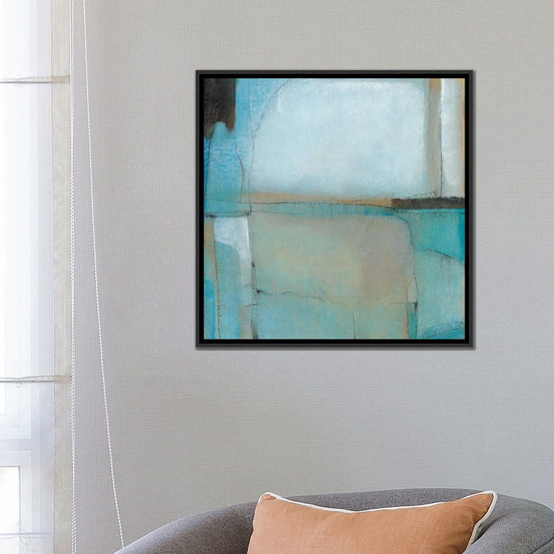 «Celestial I», reproduction sur toile, H 18 po x l 18 po x P 1,5 po, Toile avec cadre noir, Pas de tapis
