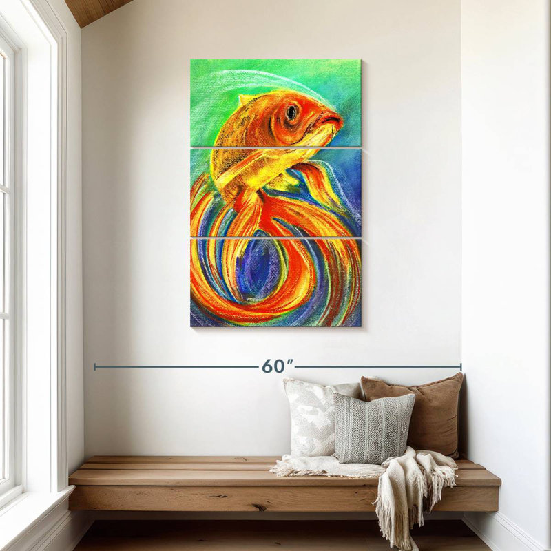 Poisson betta doré Brampt, H 45 po x l 28 po