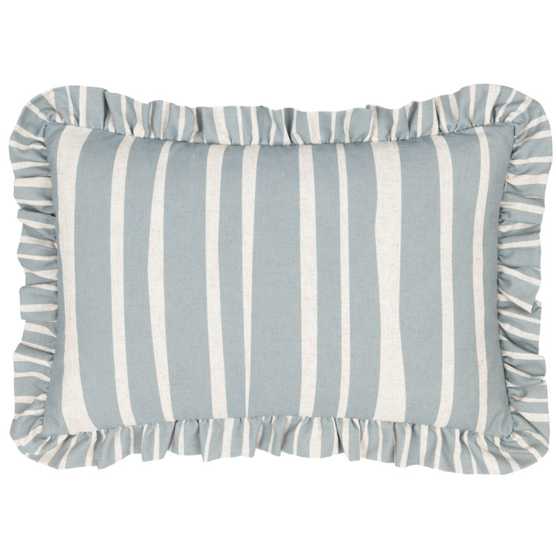 Carmon Stripe Striped Rectangular Cushion, Blue