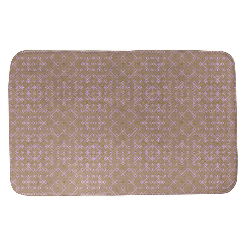 Tapis de bain antidérapant rectangulaire en forme de napperon de style Elizabeth bueschel, l 17 po x L 24 po, Brun / Mauve