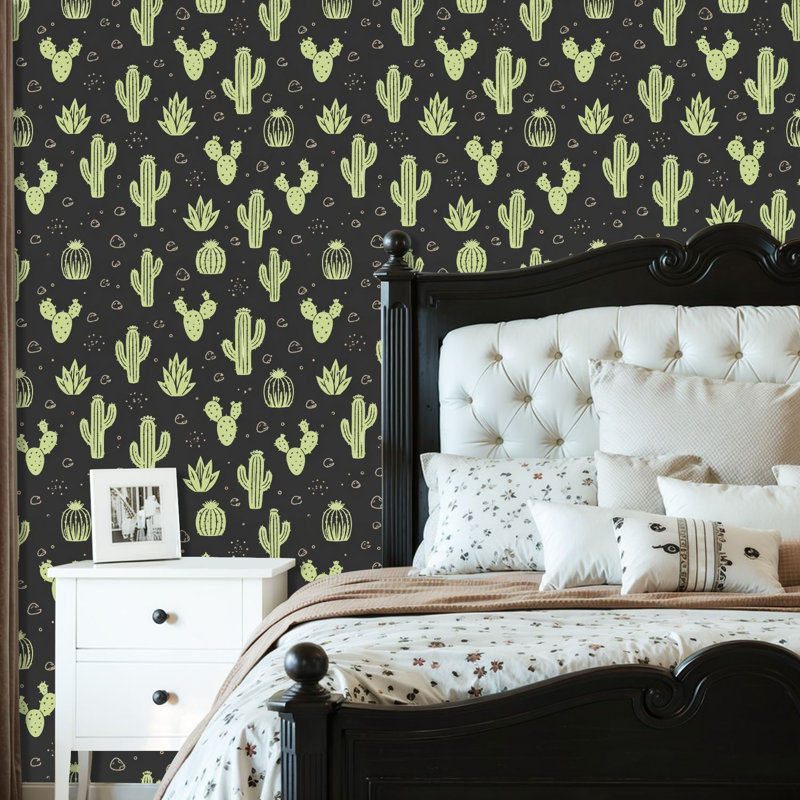 Papier peint auto-adhésif Cactus Boho, 117.6" L x 22.8" W