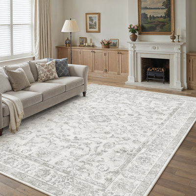 Tapis d'inspiration persane classique gris clair Lume & Co.
