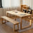 Burlywood Rectangular Solid Wood Dining Table-115342410