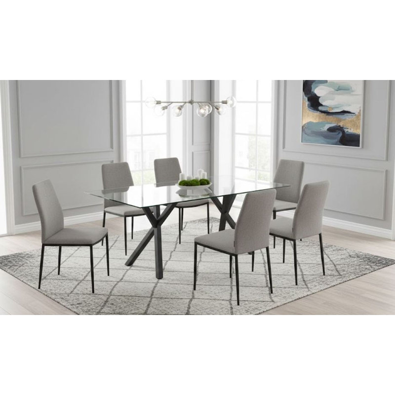 Table de salle à manger rectangulaire Tyler, Noir