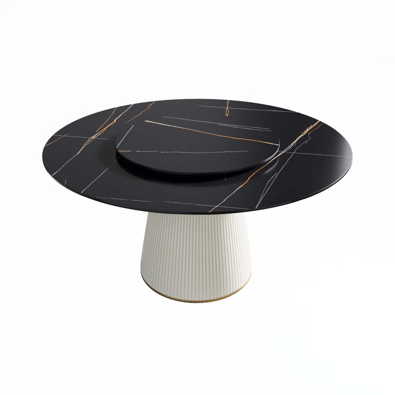 Rond Burritt, H 29,53 po x l 59,05 po x L 59,05 po, Noir