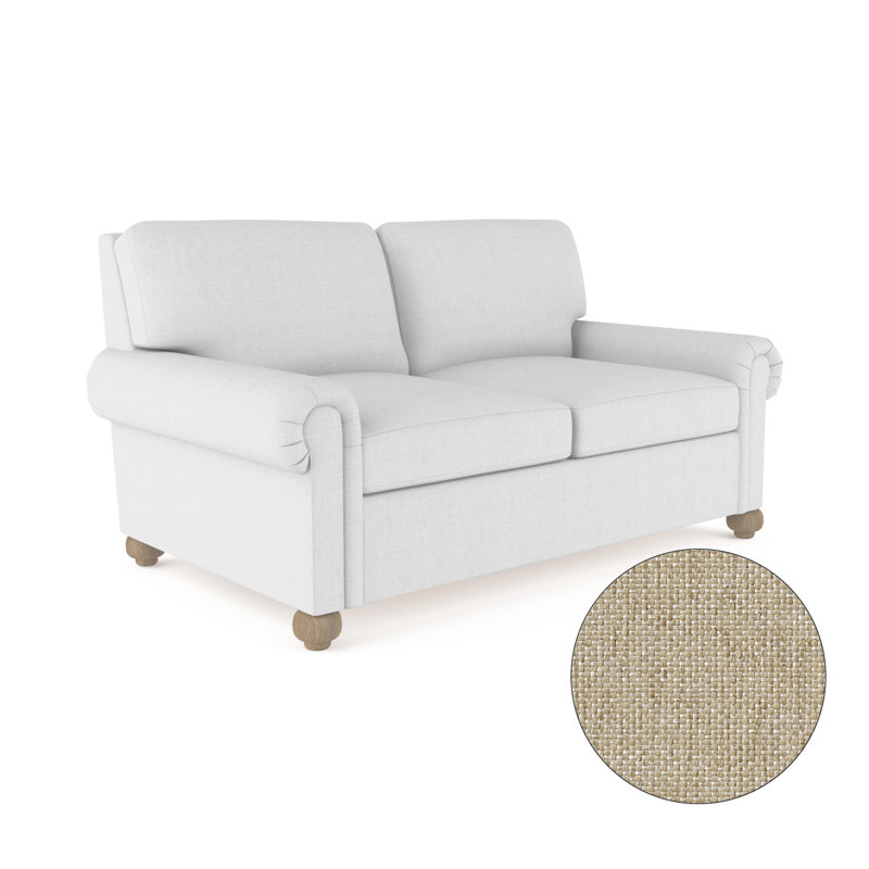 Causeuse Leroy, H 36 po x l 72 po x P 43 po, Lin huître Pebble Weave, Naturel