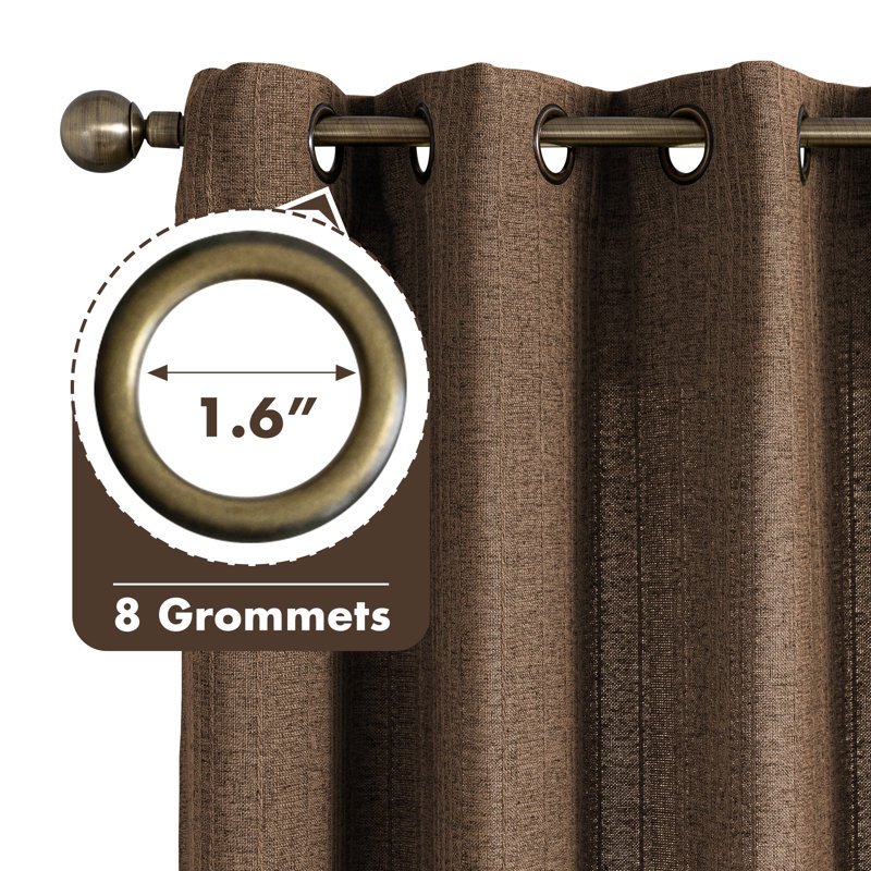 Paire de rideaux filtrant la lumière Farmhouse, Chocolat, 52" W x 90" L