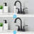 Matte Black Bathroom Faucet 4 Inches , 360 Rotatable Spout With Pop Up Drain, Metal Material, & , Rust-, Water Soft Bubble, Dependable Drip- Ceramic Disc Cartridge, Elegant Double Handles For Precise-121615955
