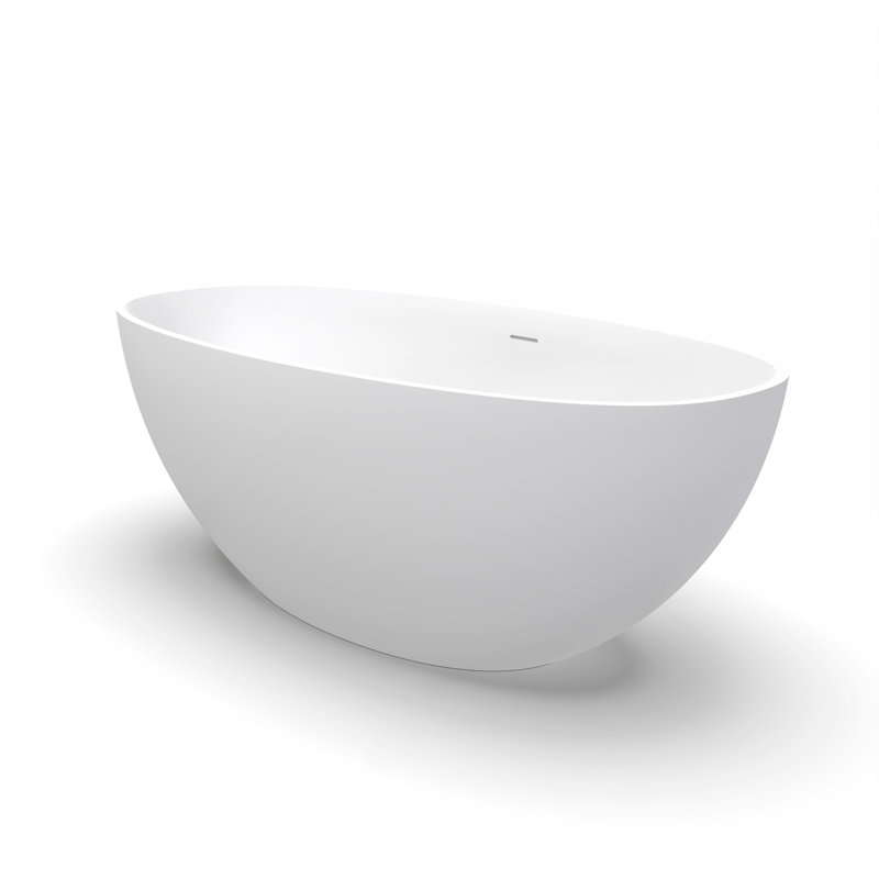 61 Inch Small Size Artificial Stone Solid Surface Freestanding Bathroom Bathtub