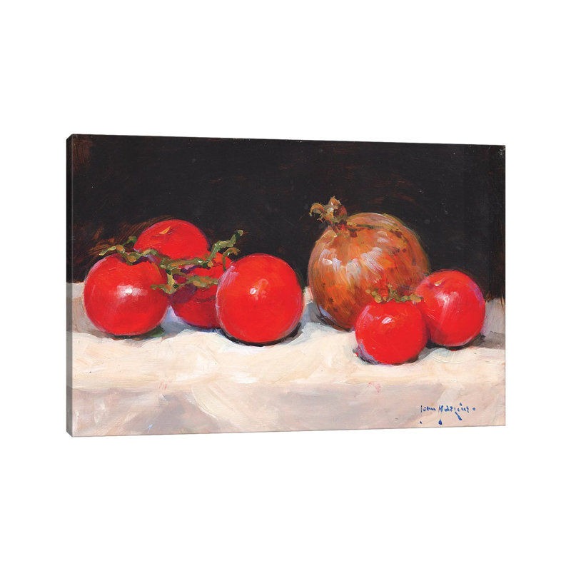 Tomatoes And Onion by John Haskins - Wrapped Canvas Gallery-Wrapped Canvas Giclée, 101.6 cm H x 66.04 cm W