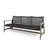 3 Seater Grey Outdoor With Handmade And Iron Accents Robust Metal & Wood Frame-332570765