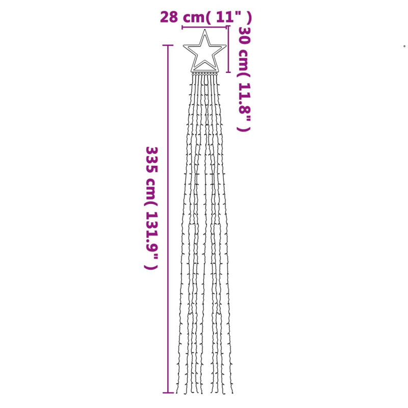 Arbre de Noël artificiel éclairé 12,3 pi, Blanc chaud