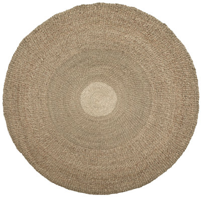 Round Solid Colour Hand Woven Area Rug