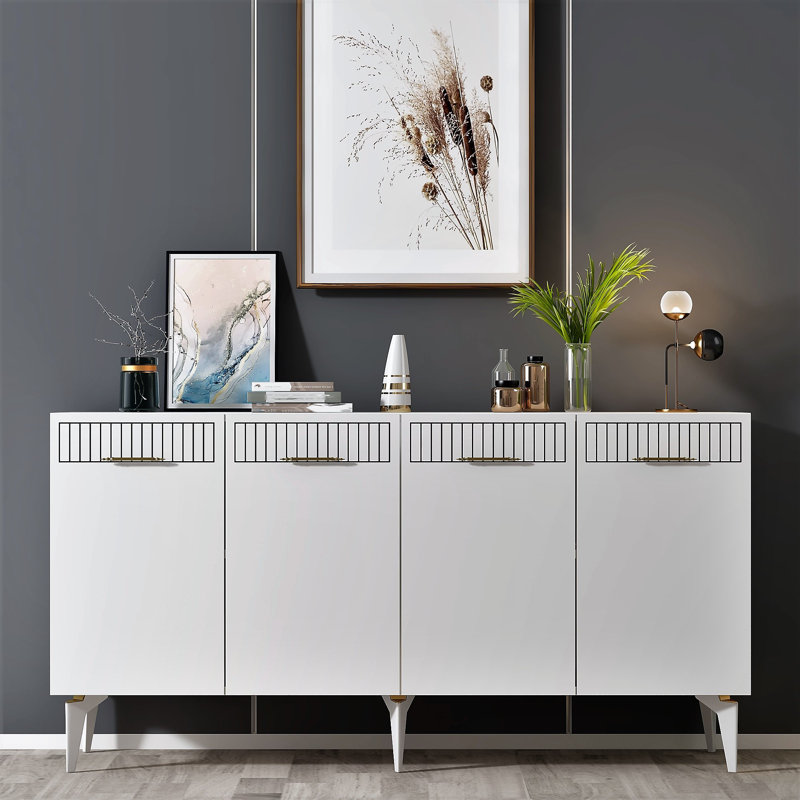 Olivia 80cm Sideboard, White