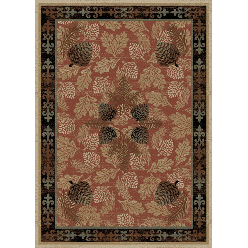 Tapis brique à motif floral Robertsdale, Rectangle 2 pi 3 po x 3 pi 3 po