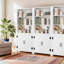 Bibliothèque blanche avec rangement et 5 tablettes pour la décoration intérieure Ilus H 71 po x l 27 po-2028080072-2049620350