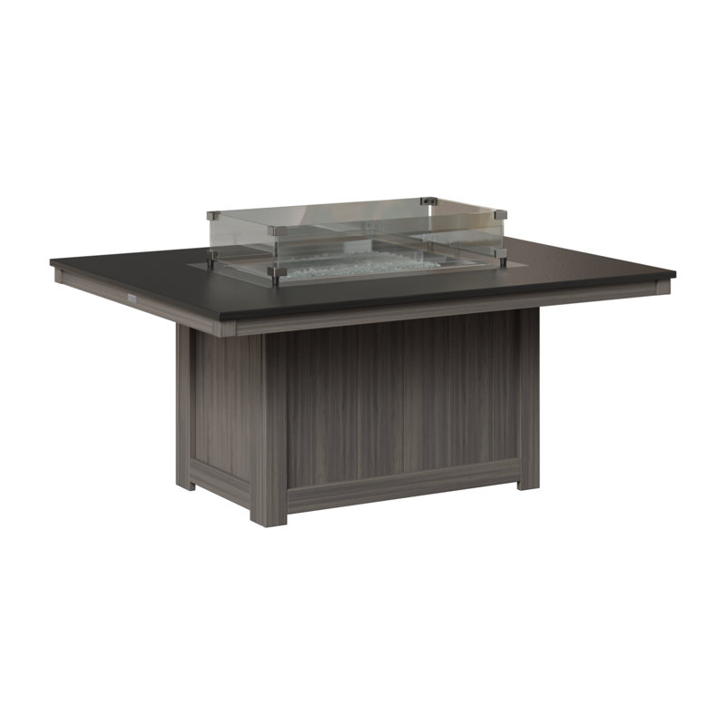 Foyer de table rectangulaire Berlin Gardens Donoma, Plateau martelé noir avec base gris côtier