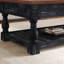 Table basse à plateau relevable rétro avec rangement pour le salon, compartiment caché et tablette inférieure, espresso et finition noire patinée