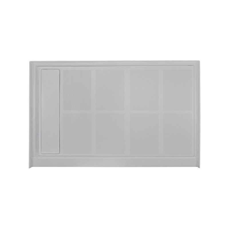 Gray Rectangular Resin Shower Base with Concealed Drain