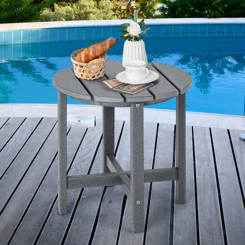 Lamija Round Outdoor Side Table , 46cm cm W 46cm cm D, Grey