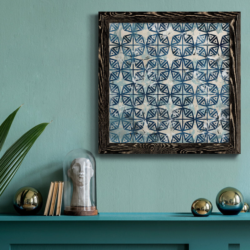 Toile encadrée Tile-Dye IV-Premium - prête à être accrochée, Cadre noir, H 35,5 po x l 35,5 po x P 1,5 po