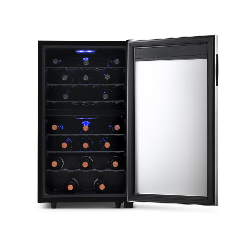  NewAir Freestanding 43 Bottle Dual Zone Compressor Wine Fridge, Stainless Steel
