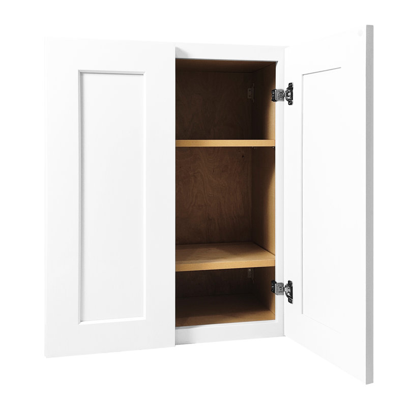 Armoire abordable en bois massif blanc avec charnières à fermeture en douceur et caoutchouc pour garage de cuisine l 27 po x P 12 po x H 36 po Tiroirs de style Shaker classique Divers espaces 27 po x P 12 po x H 36 po, facile à assembler